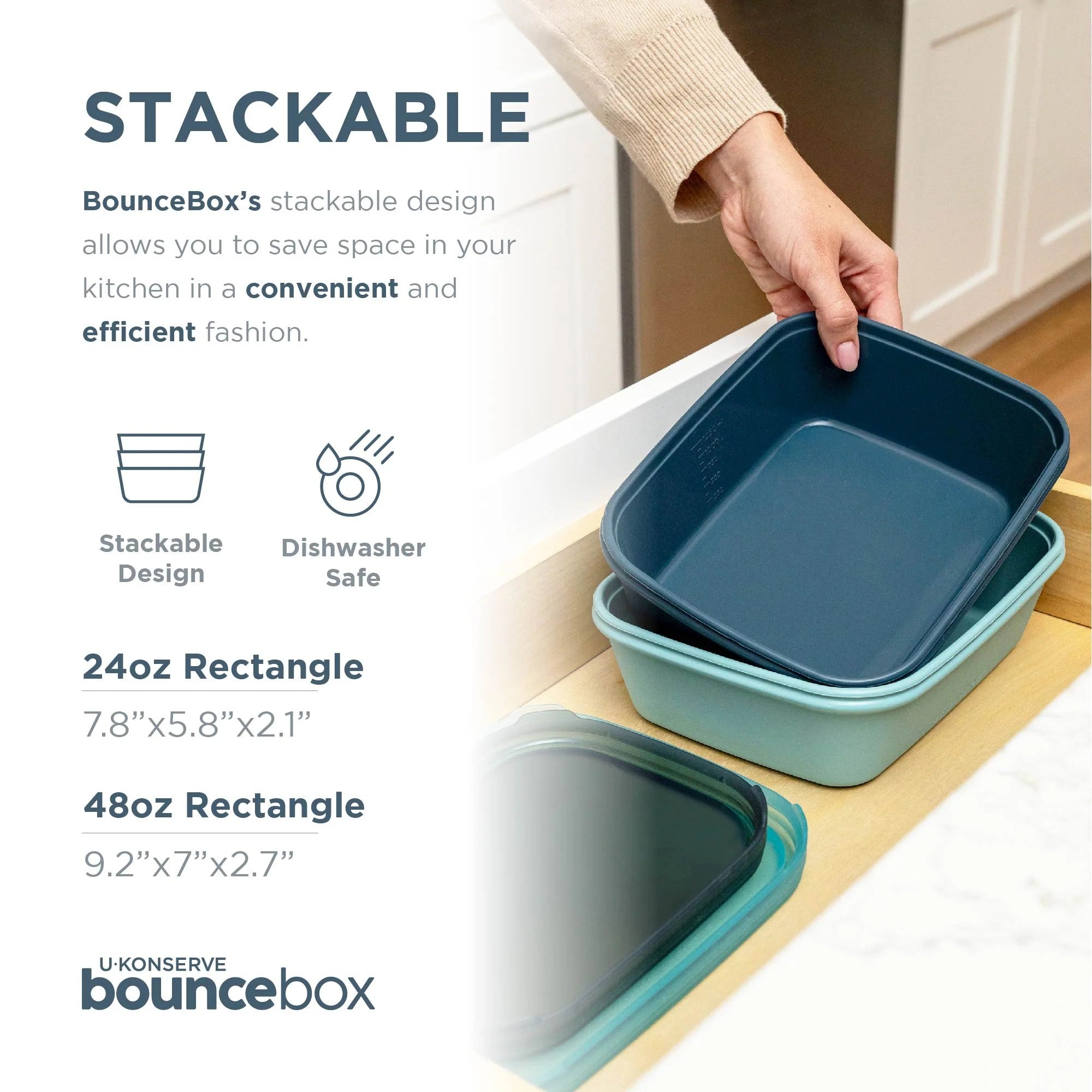 Bounce Box Rectangle Nesting Duo Containers