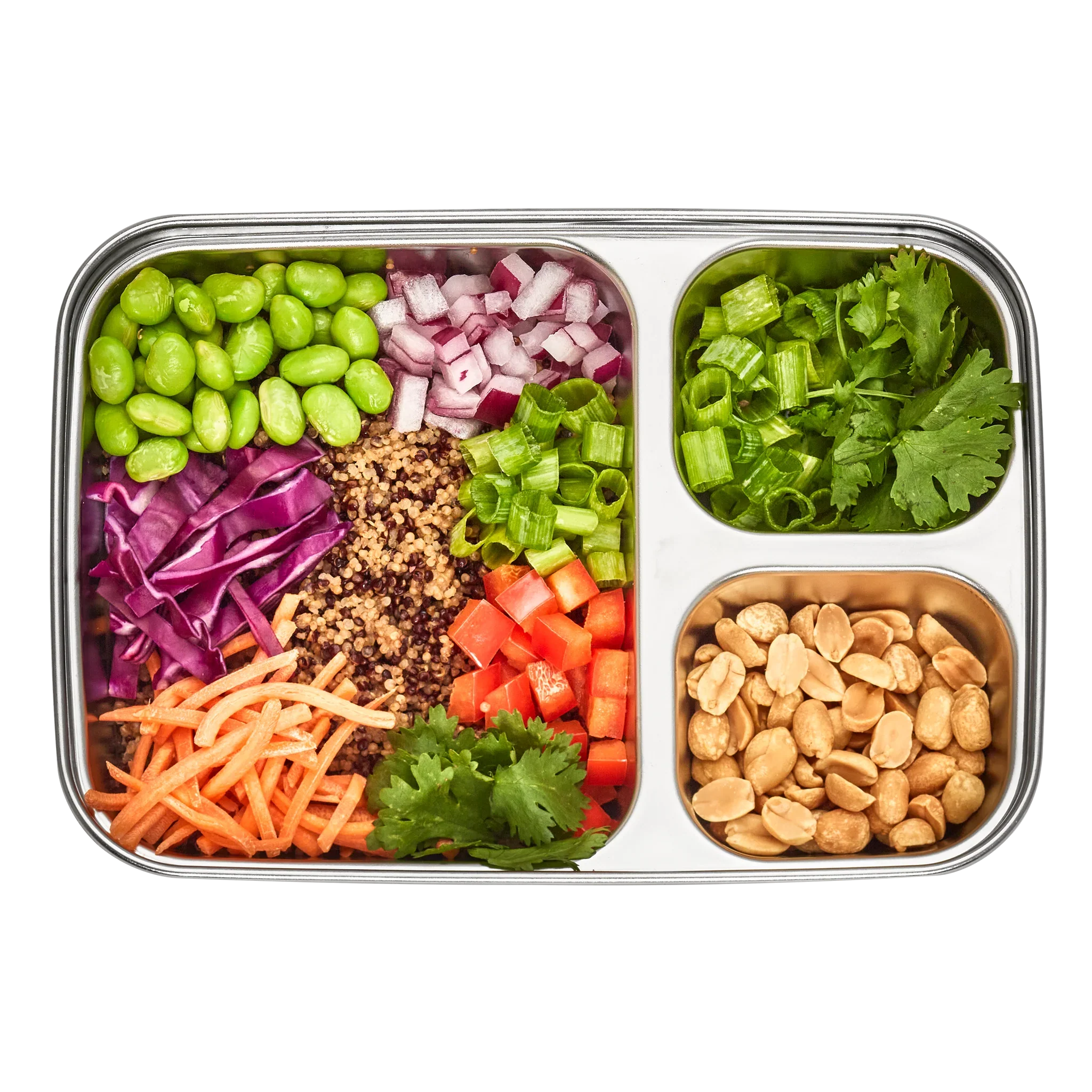 3 Compartment Divided Rectangle Food Storage Container 705ml/28 fl oz