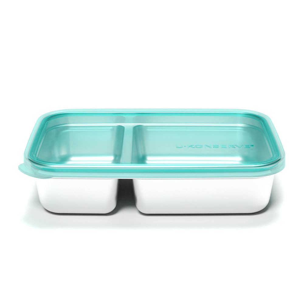2 Compartment Divided Rectangle Food Storage Container 828ml/28oz