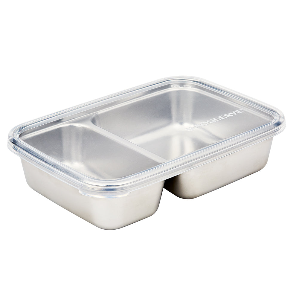 2 Compartment Divided Rectangle Food Storage Container 828ml/28oz