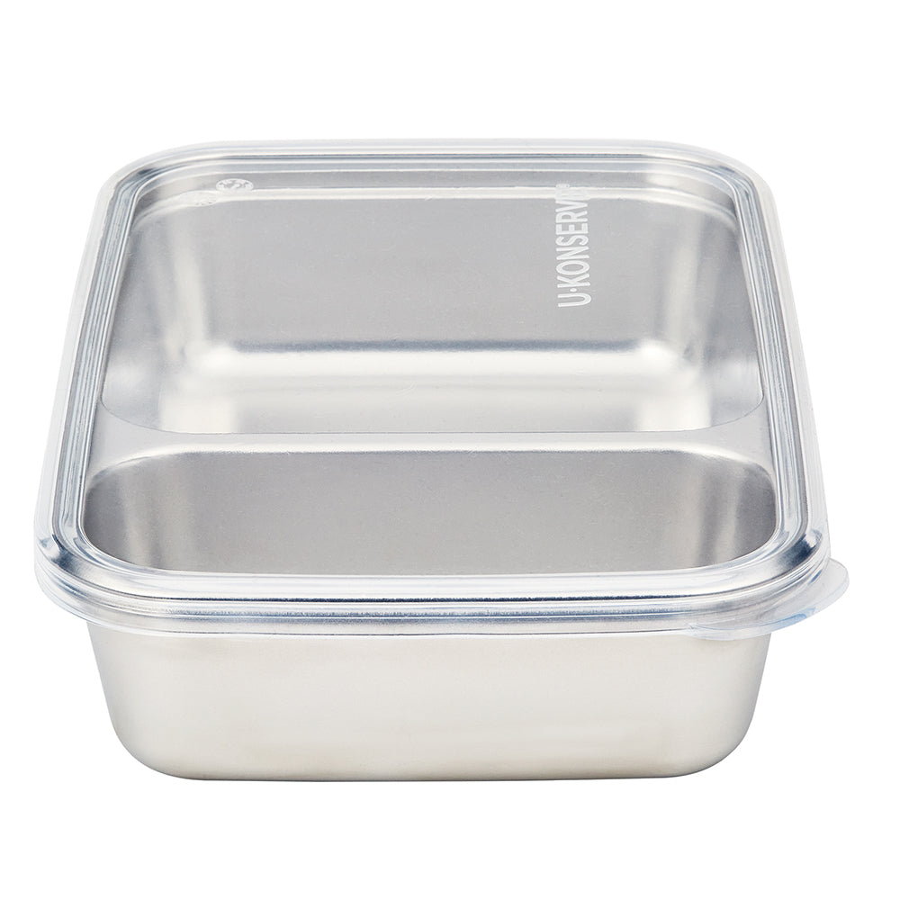 2 Compartment Divided Rectangle Food Storage Container 828ml/28oz