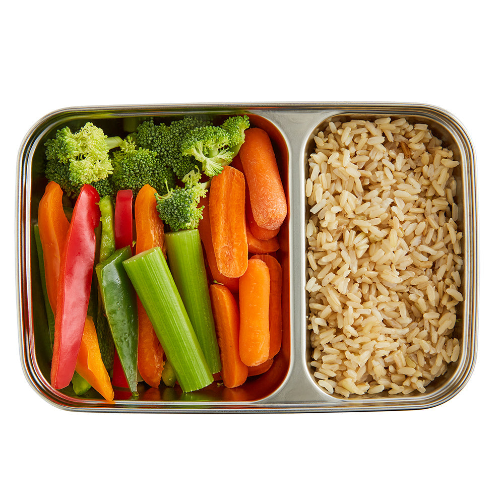 2 Compartment Divided Rectangle Food Storage Container 828ml/28oz
