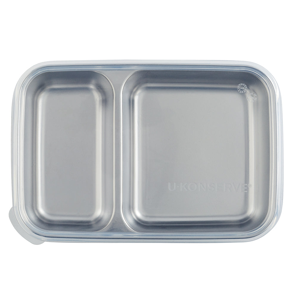 2 Compartment Divided Rectangle Food Storage Container 828ml/28oz