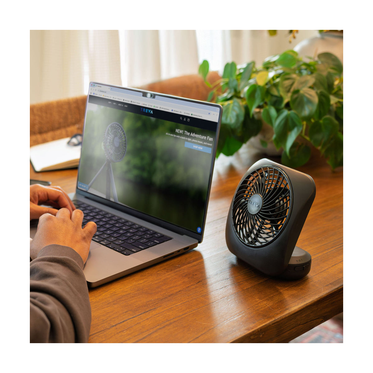 Treva 5 Inch Battery Powered Folding Desk Fan - 2 Pack