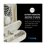 Treva 5 Inch Battery Powered Folding Desk Fan - 2 Pack