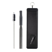 The QUICKSTRAW Telescopic Straw with Brush & Carrying Case - Black Shadow