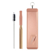 The QUICKSTRAW Telescopic Straw with Brush & Carrying Case - Rose Gold