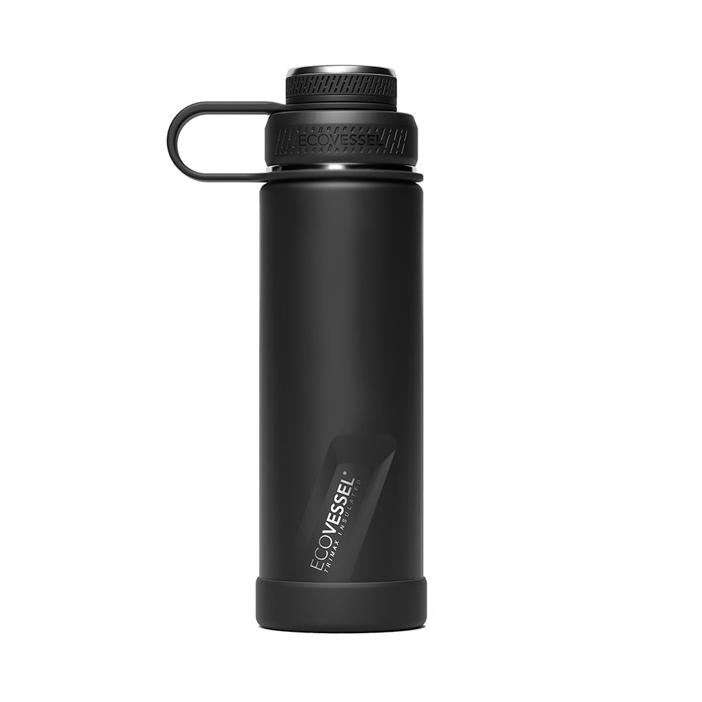 The BOULDER - TriMax Insulated Water Bottle w- Strainer - 600ml - Black Shadow
