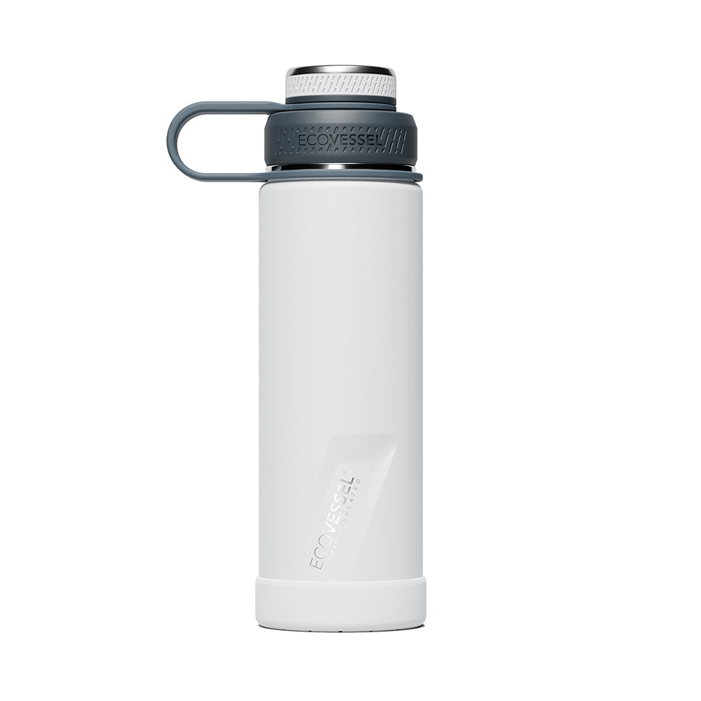 The BOULDER - TriMax Insulated Water Bottle w- Strainer - 600ml - White Out