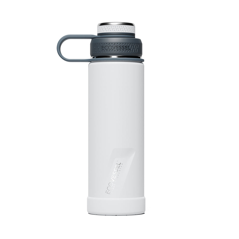 The BOULDER - TriMax Insulated Water Bottle w- Strainer - 600ml - White Out