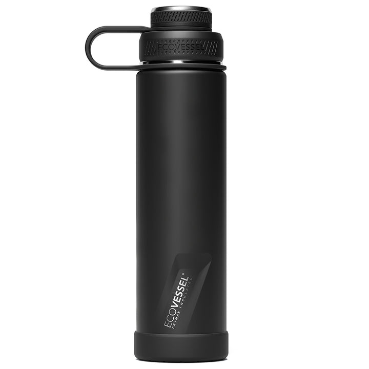 The BOULDER - TriMax Insulated Water Bottle w- Strainer - 700ml - Black Shadow