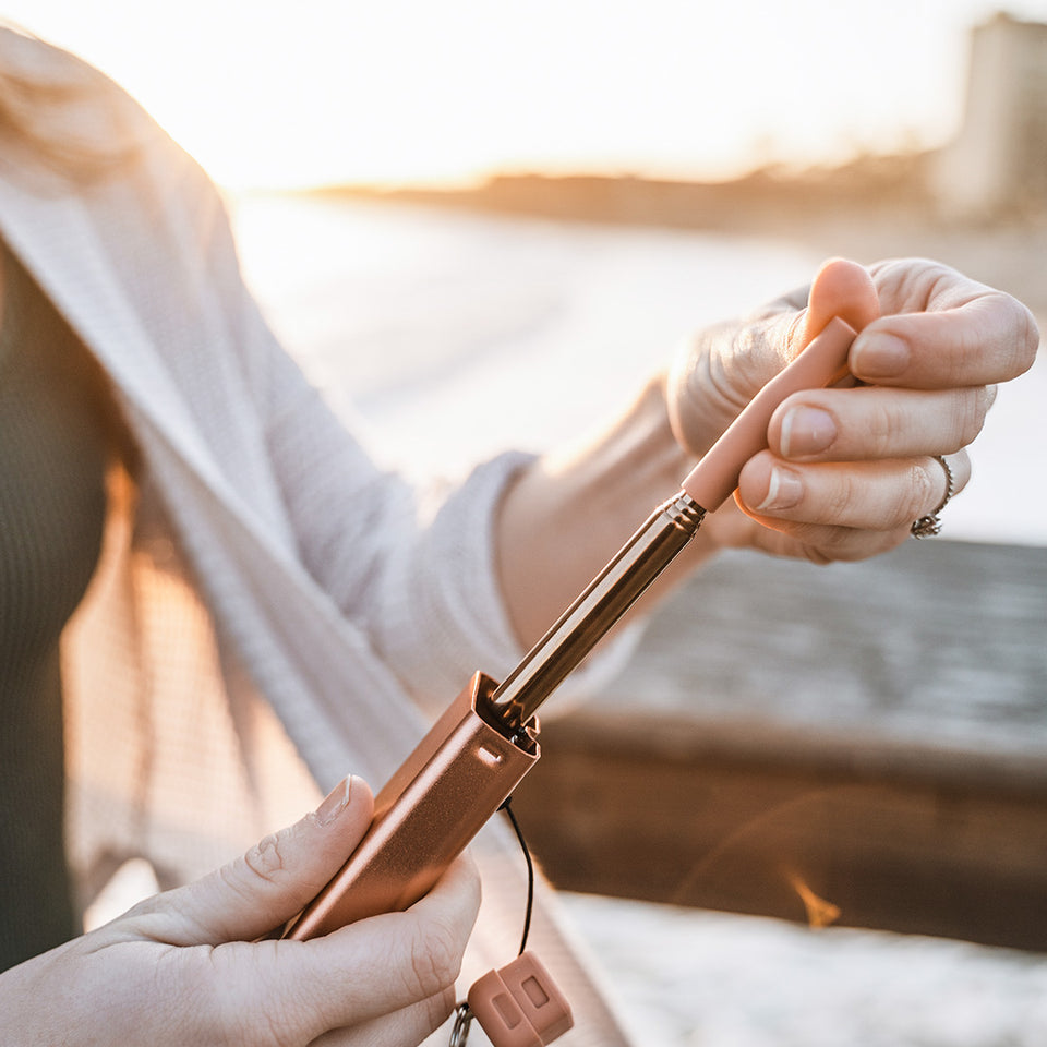 The QUICKSTRAW Telescopic Straw with Brush & Carrying Case