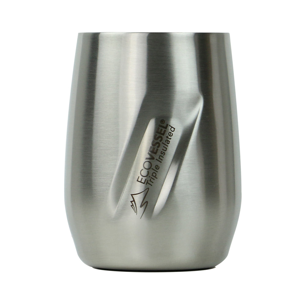 The PORT - Insulated Stainless Steel Wine & Whiskey Tumbler - 296ml (Older Style Lid) - Silver Express