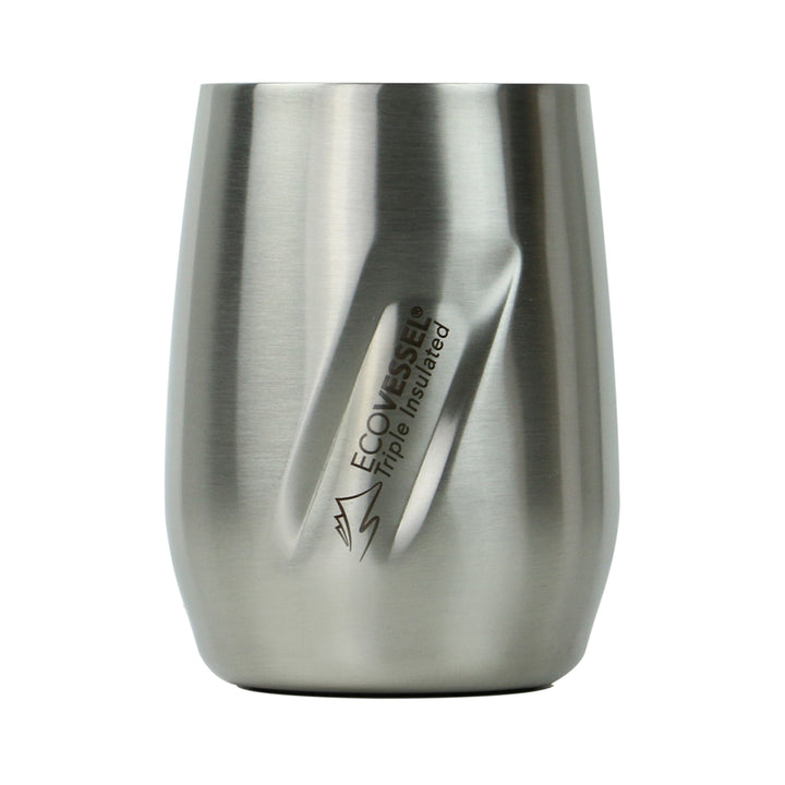 The PORT - Insulated Stainless Steel Wine & Whiskey Tumbler - 296ml (Older Style Lid) - Silver Express