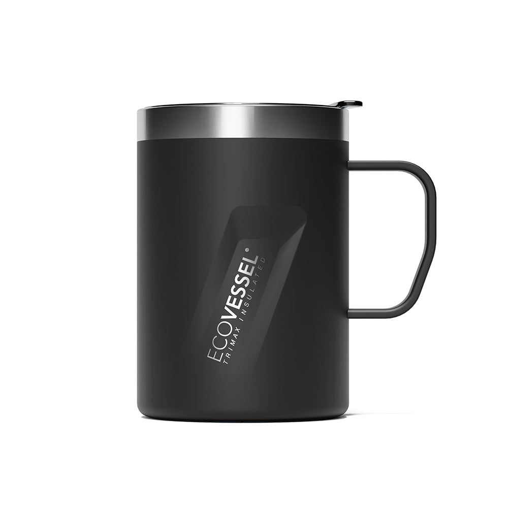 The TRANSIT - TriMax Insulated Coffee, Beer & Cocktail Mug with Slider Lid - 355ml - Black Shadow