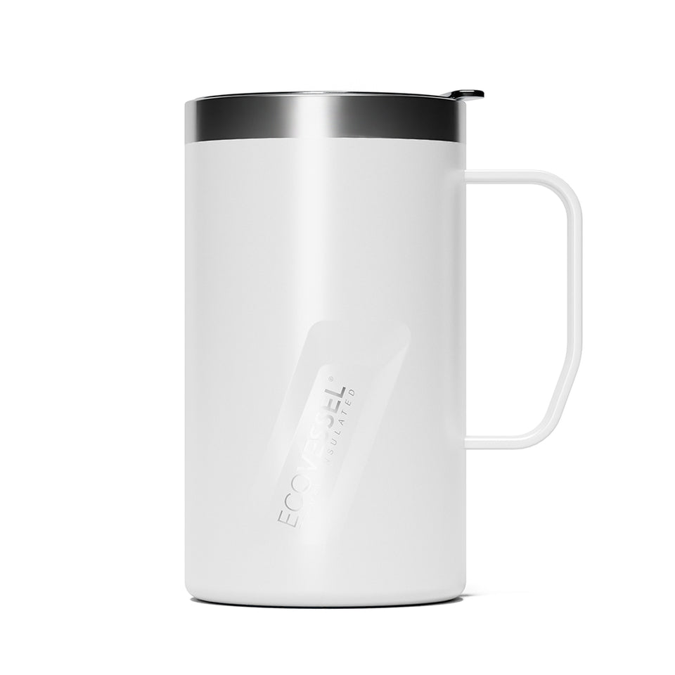 The TRANSIT - TriMax Insulated Coffee Mug with Slider Lid - 473ml - White Pearl