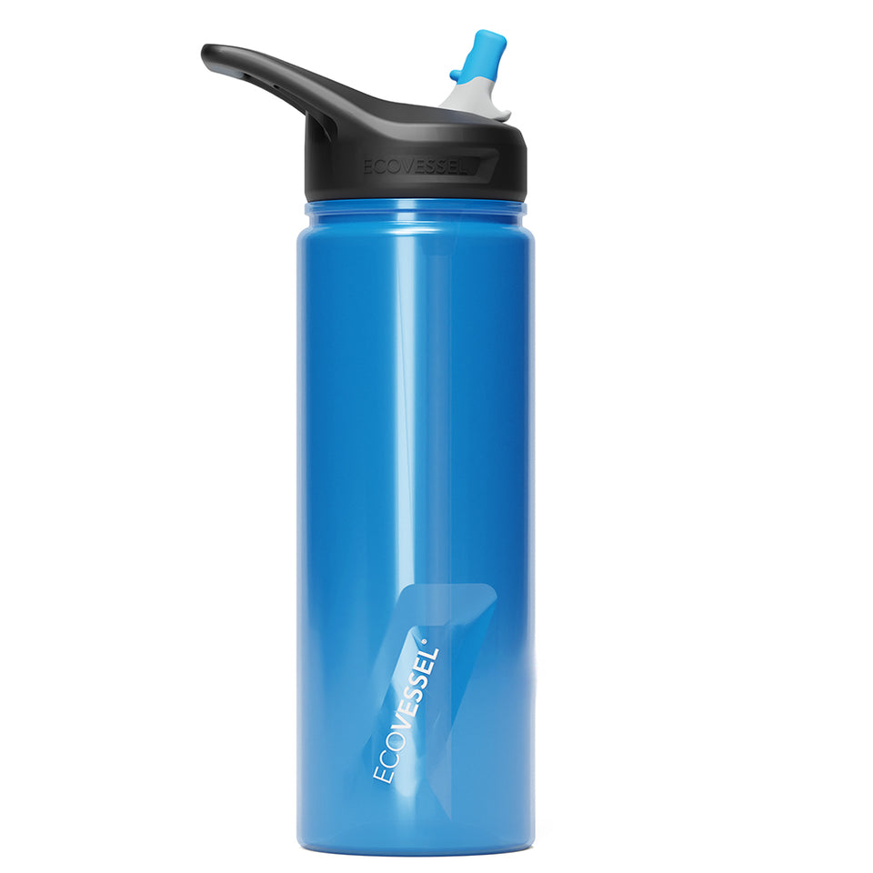 The TRITAN - BPA Free Sports Water Bottle w- Straw - 700ml - Hudson Blue