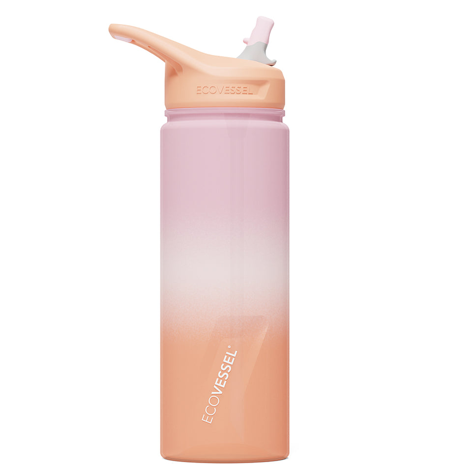 The TRITAN - BPA Free Sports Water Bottle w- Straw - 700ml - Coral Sands