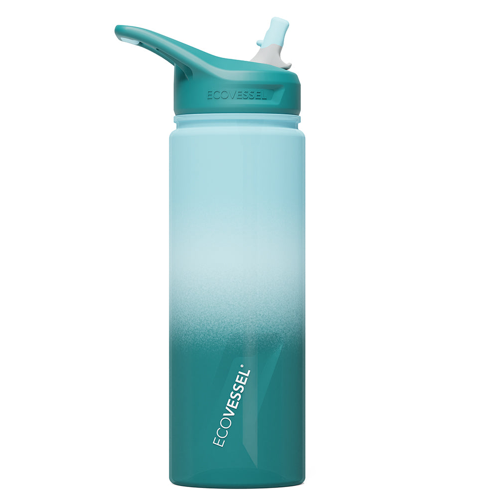 The TRITAN - BPA Free Sports Water Bottle w- Straw - 700ml - Forest Horizon